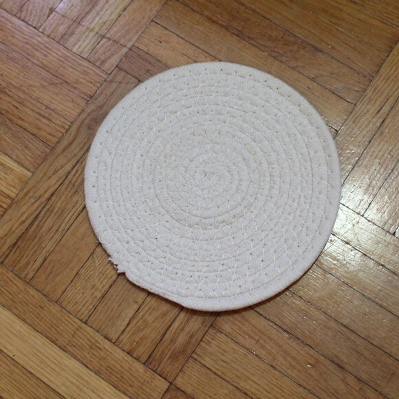 Crocheted Coasters Set of 4 Brown and White Large - Picture 1 of 4